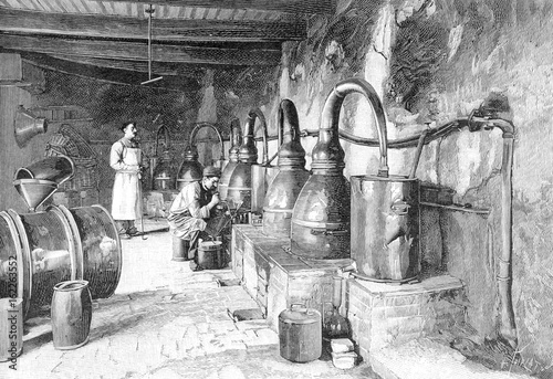 Billede på lærred Perfume Manufacture - 1898. Date: 1898