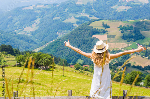 girl embracing nature