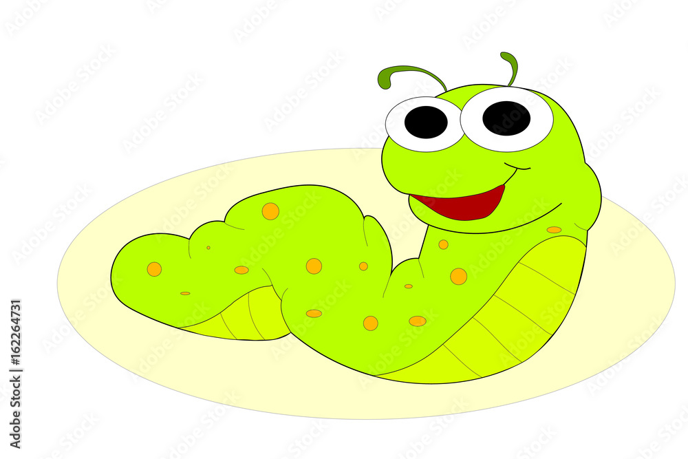Smiling green caterpillar Smiling green caterpillar