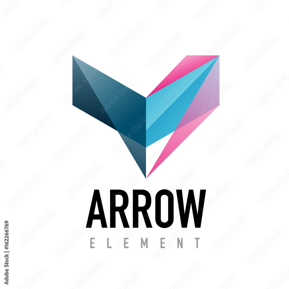 Vector arrow geometric design logo Vector arrow geometric design logo