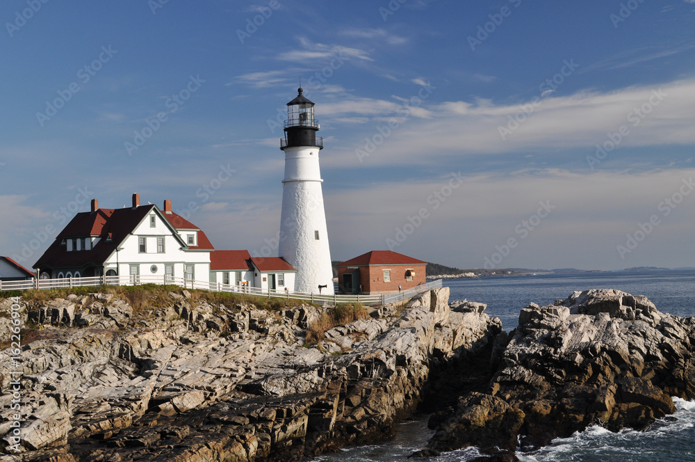 Lighthouse on coast of Maine