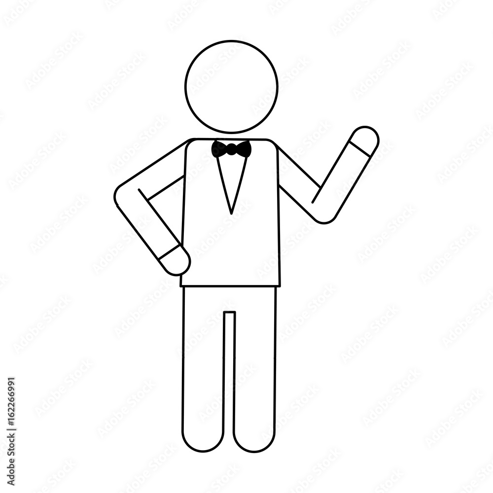 man in suit with bowtie icon image man in suit with bowtie icon image
