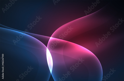 Smoky glowing waves in the dark
