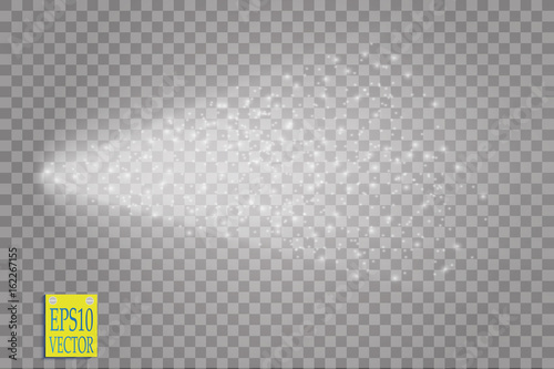 Spray vector effect isolated on transparent background. White fog or smoke with many small particles.