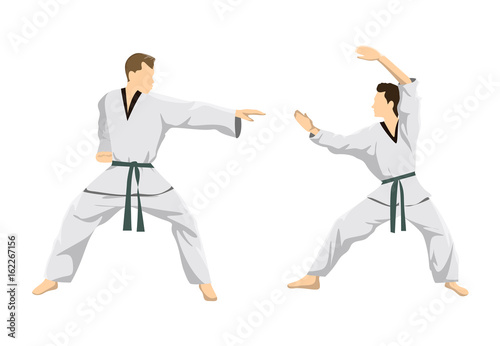 Taekwondo sport couple.
