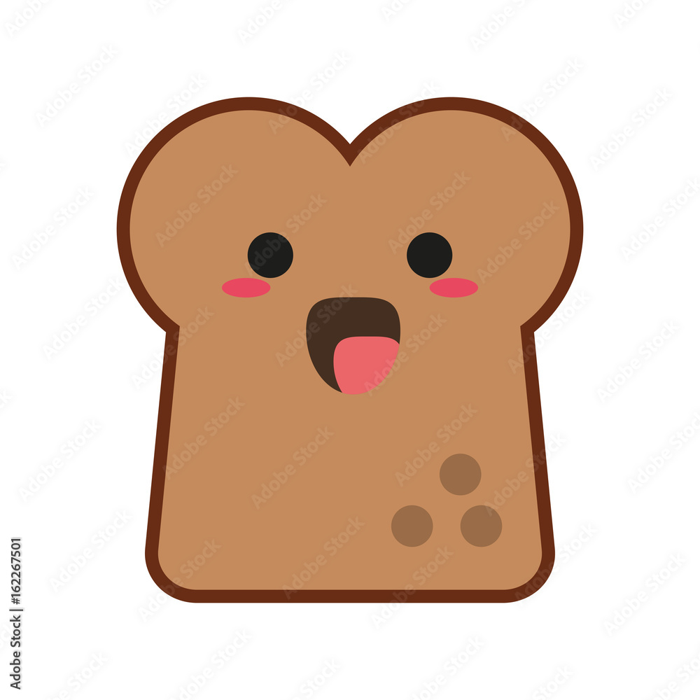 kawaii bread slice icon image kawaii bread slice icon image
