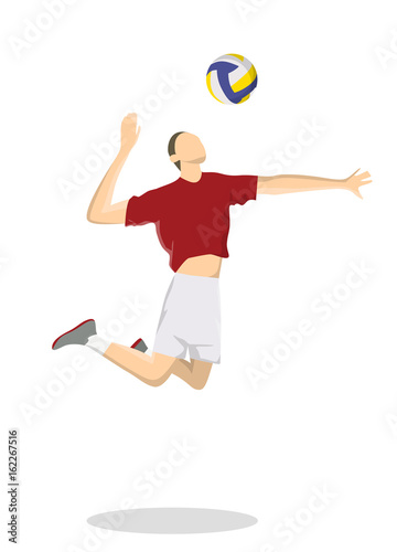 Isolated volleyball player.
