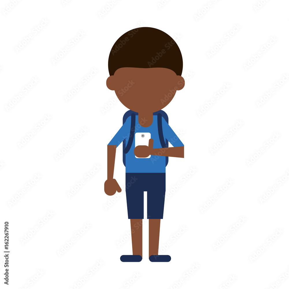 faceless person using smartphone icon image