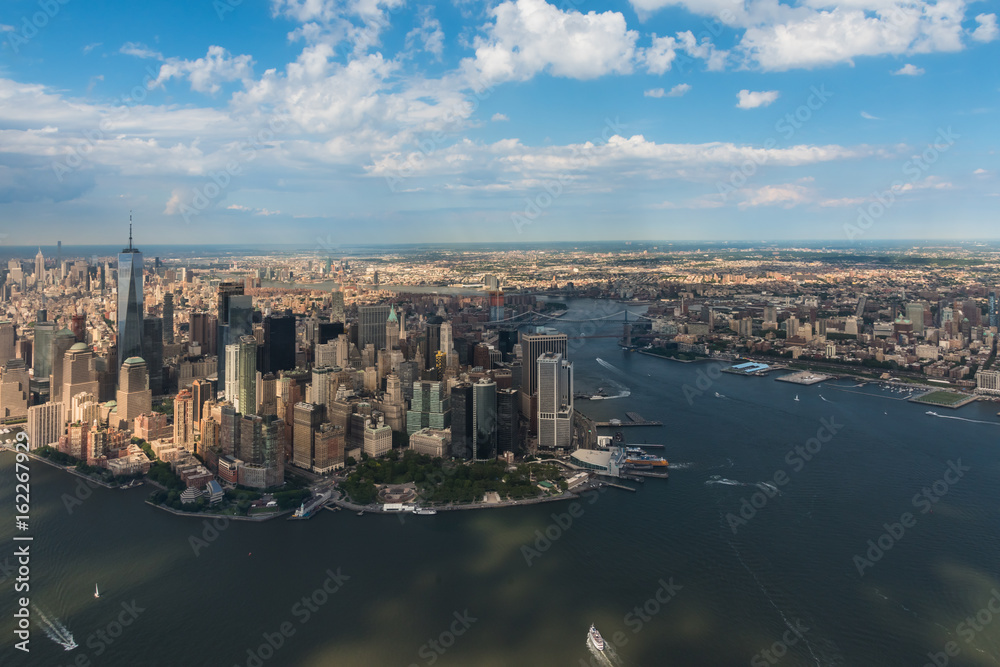 Naklejka premium Aerial photo of Manhattan and Brooklyn. New York City.