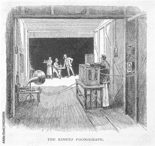 Canvas Print Edison's Kinetophonogrph. Date: 1900