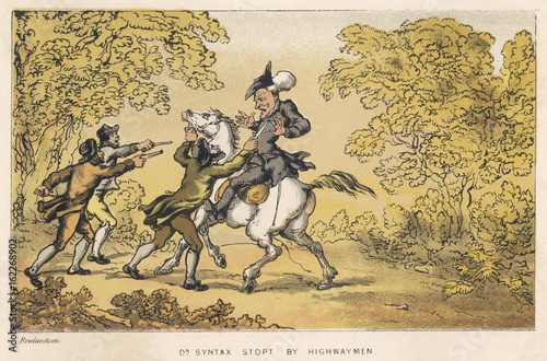 фотографія Dr Syntax stopped by highwaymen . Date: 1813