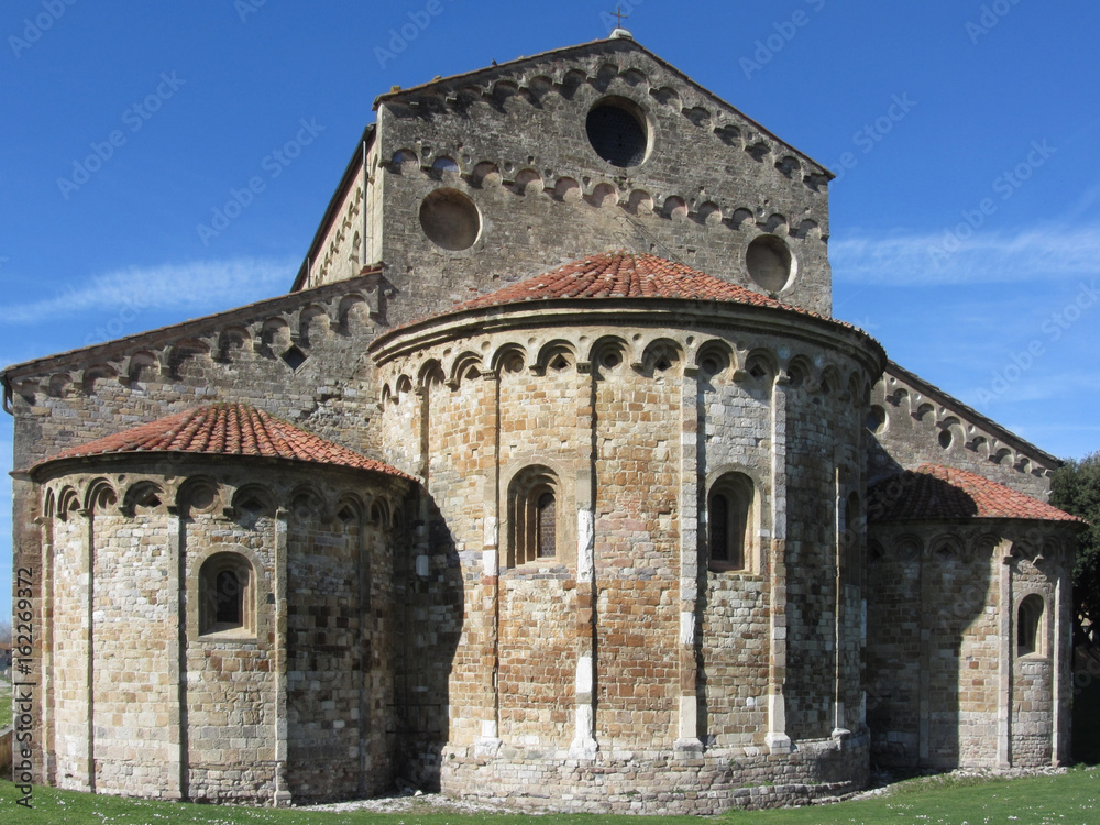 Roman Catholic basilica church of San Pietro Apostolo situated near Pisa at San Piero a Grado, Tuscany Italy