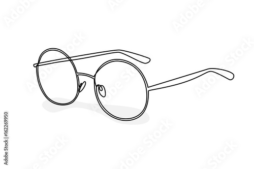 Continuous line round glasses