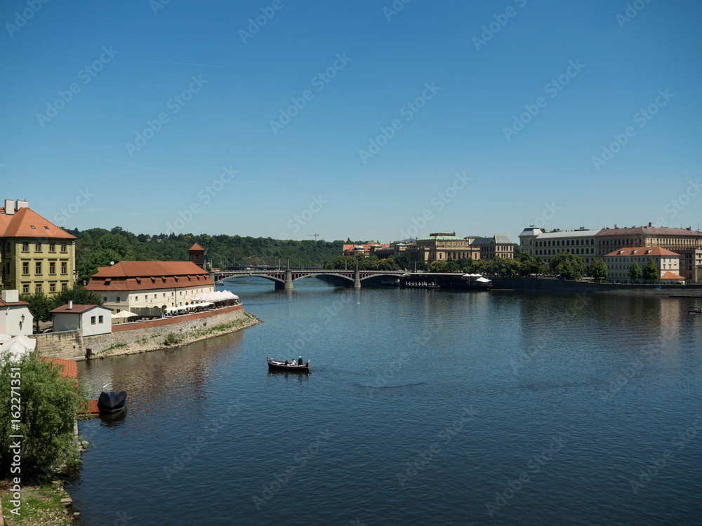 Prague, Chezh republic, 2017. The Vltava River flows through the centre of Prague, and is the waterway around which the city has developed over the past 1000 years. Prague, Chezh republic, 2017. The Vltava River flows through the centre of Prague, and is the waterway around which the city has developed over the past 1000 years.