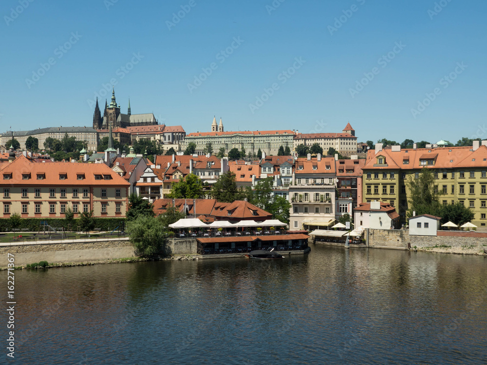 Prague, Chezh republic, 2017. The Vltava River flows through the centre of Prague, and is the waterway around which the city has developed over the past 1000 years.
