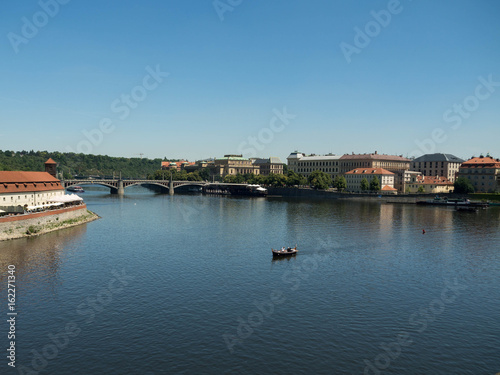 Prague, Chezh republic, 2017. The Vltava River flows through the centre of Prague, and is the waterway around which the city has developed over the past 1000 years.