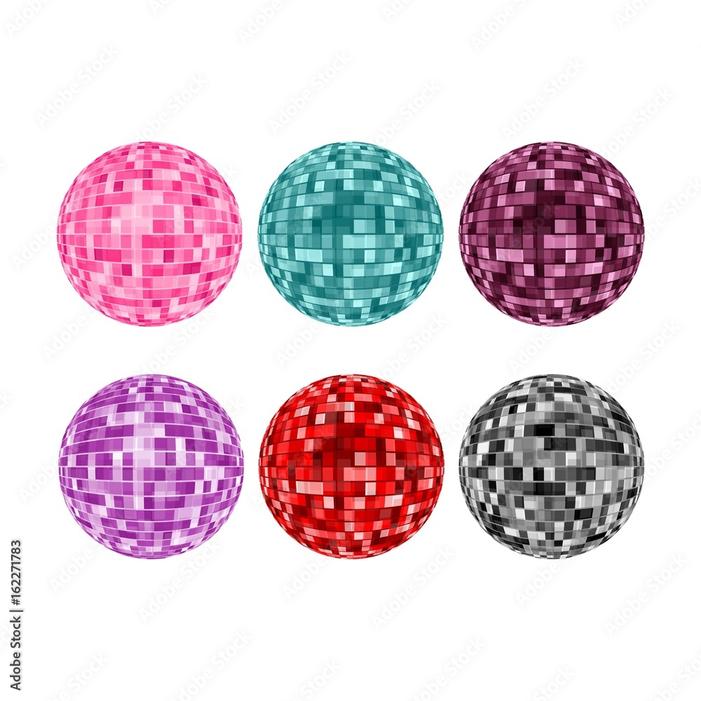 Collection of abstract pixel spheres Collection of abstract pixel spheres