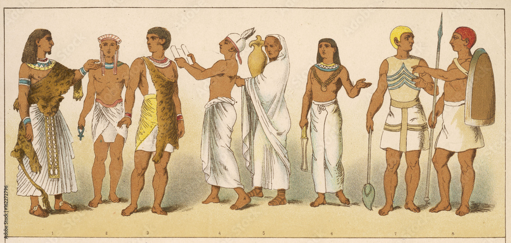 Fotografie Egyptian Priests. Date: ANCIENT EGYPT