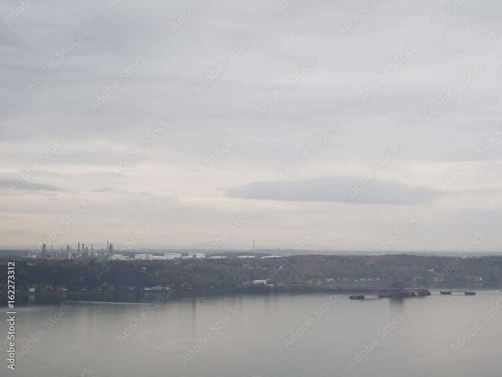 Blurred outlines of the Saint Lawrence River, Quebec City