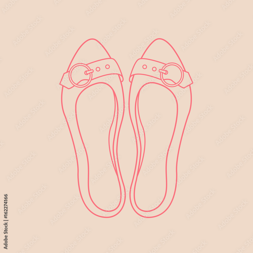 Women's shoes. Linear style. Vector illustration. Women's shoes. Linear style. Vector illustration.