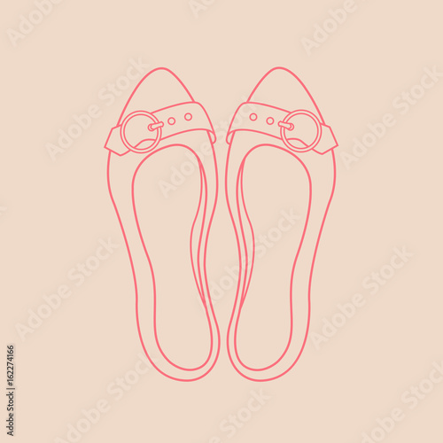 Women's shoes. Linear style. Vector illustration.