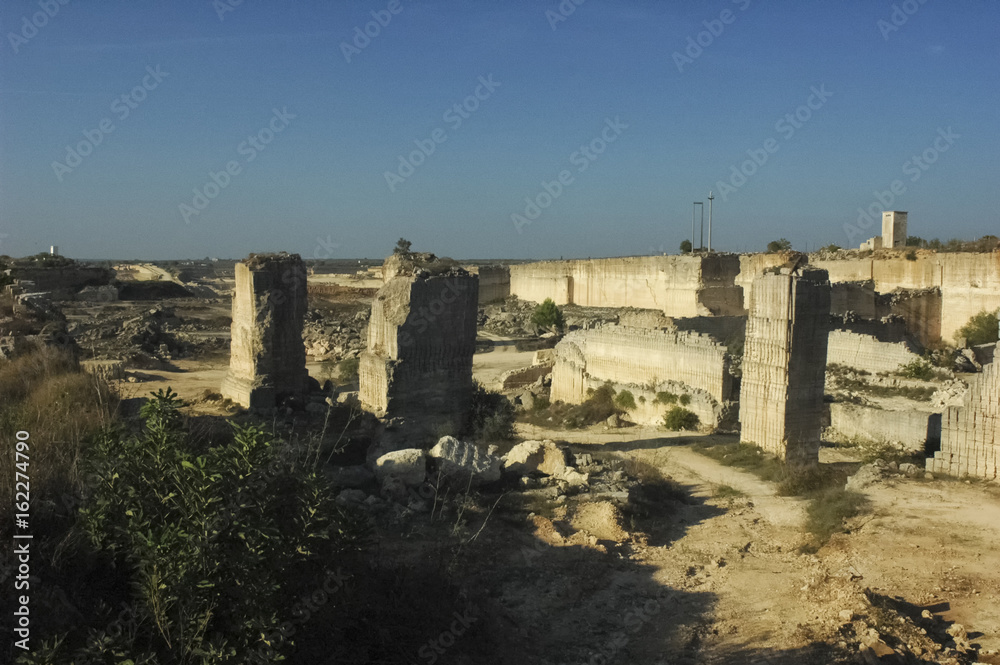 Abandoned limestone quarry in Apulia