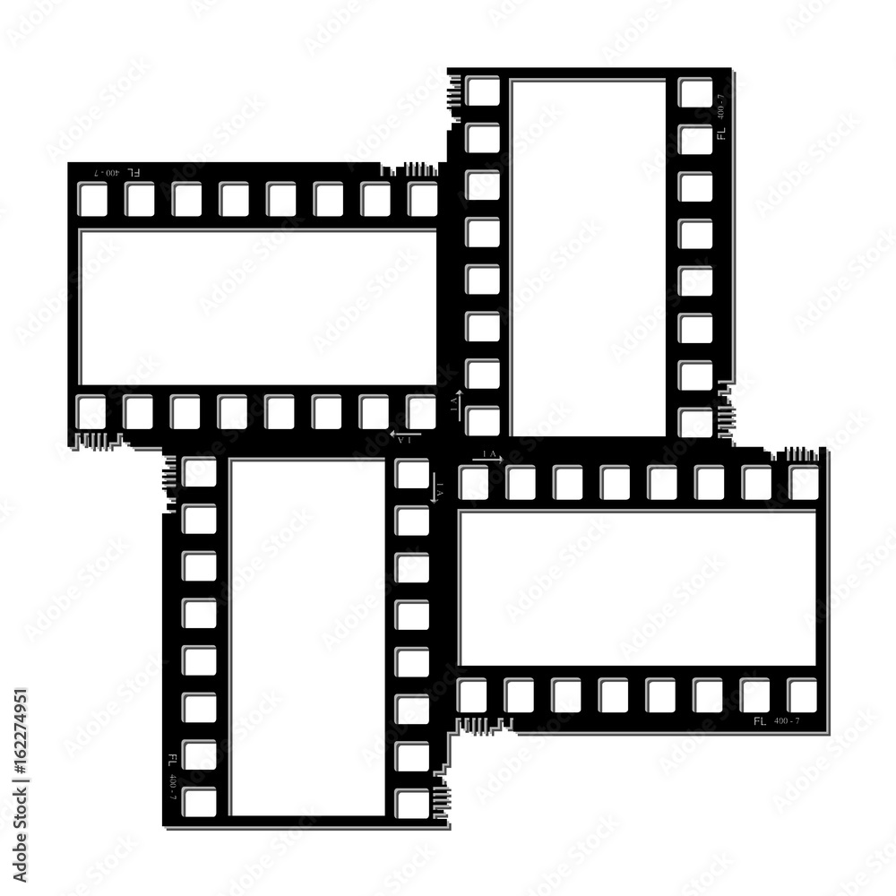Obraz premium film, movie, photo, filmstrip set of film frame, vector illustration