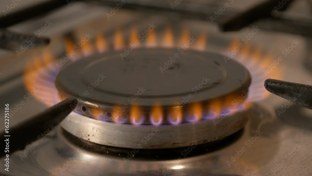 High quality video of gas stove in 4K