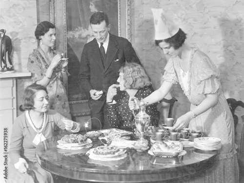 Coffee - Cakes Party. Date: 1930