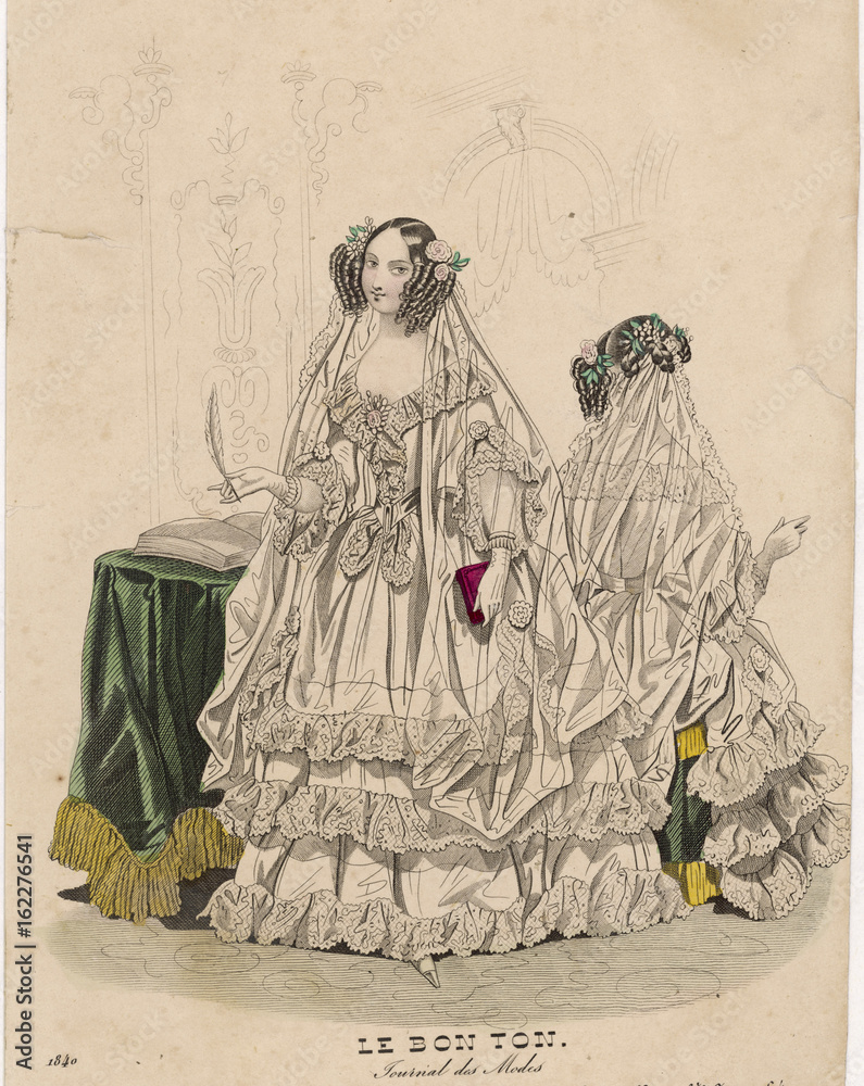 Wedding Dress 1840. Date: 1840