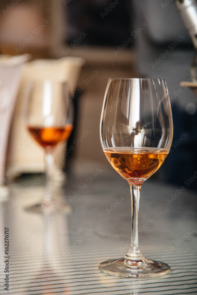 alcohol drinks in glasses on the table alcohol drinks in glasses on the table