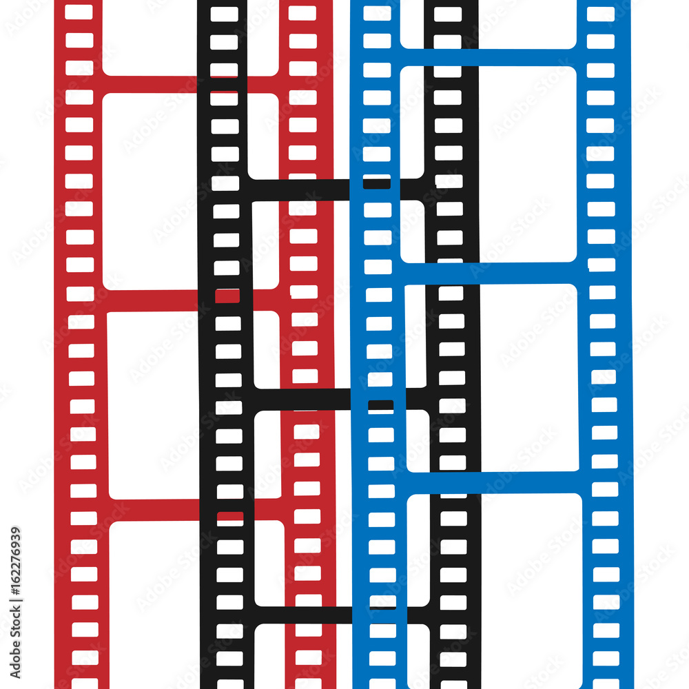 film, movie, photo, filmstrip set of film frame, vector illustration