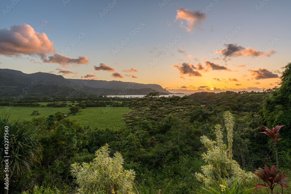 View of Hanalei at sunset View of Hanalei at sunset