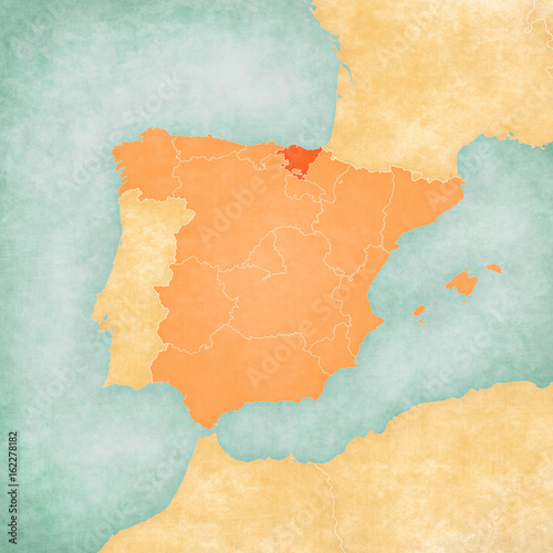 Map of Iberian Peninsula - Basque Country