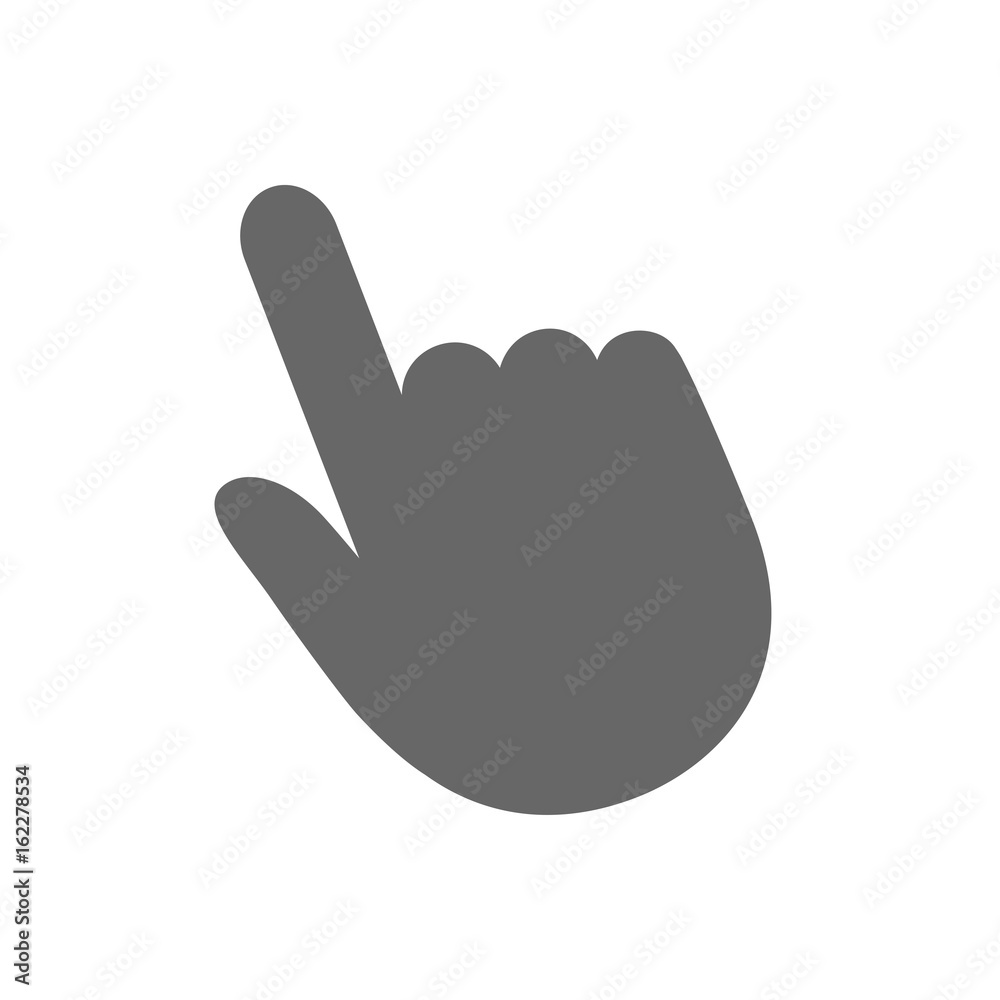 Click pointer icon. Hand with finger cursor sign symbol. Isolated flat icon on white background. Vector Click pointer icon. Hand with finger cursor sign symbol. Isolated flat icon on white background. Vector