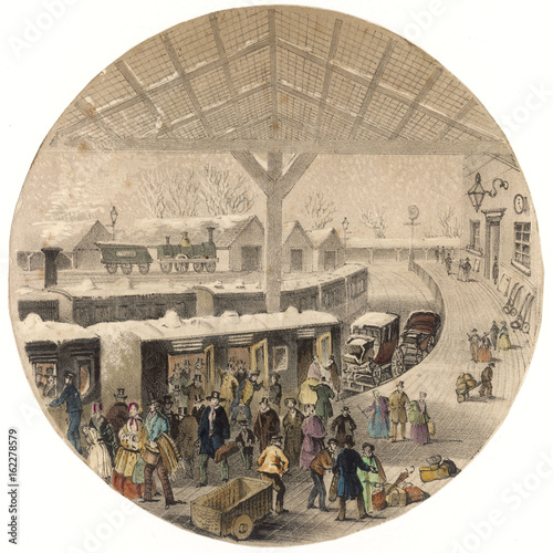 Station in Winter. Date: circa 1850