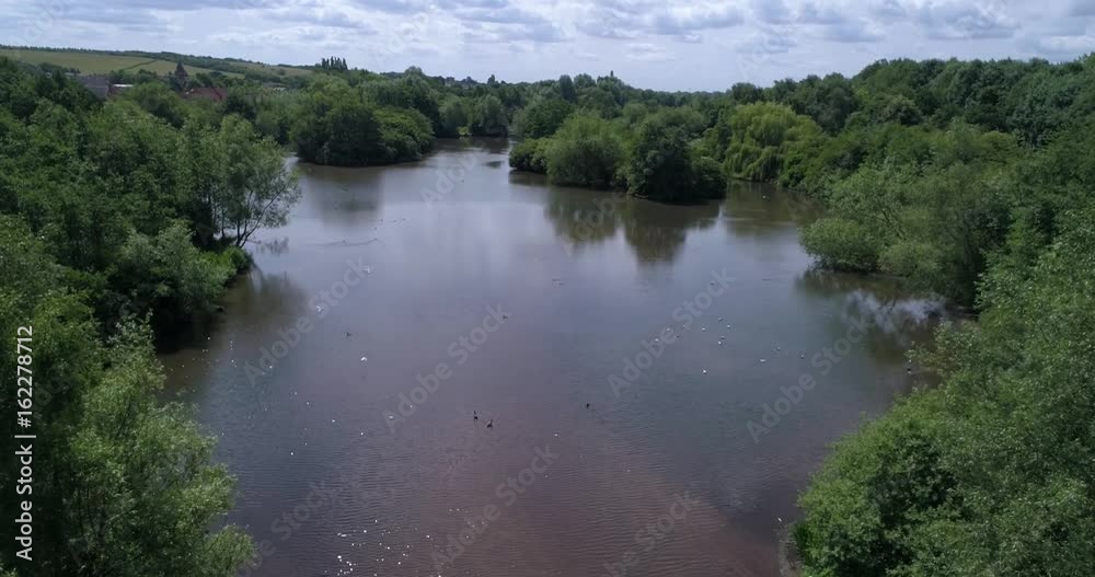 Aerial view of lakes and forests, nature reserve Aerial view of lakes and forests, nature reserve