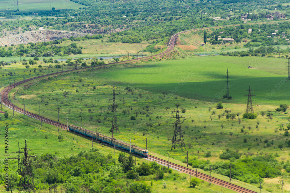 Naklejka premium Aerial view of Krivoy Rog landscapes