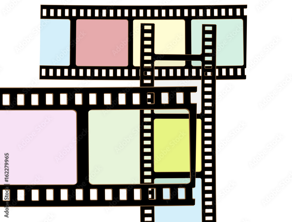 Obraz premium film, movie, photo, filmstrip set of film frame, vector illustration