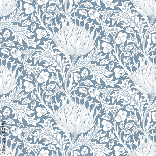 Floral seamless pattern. Modern seamless pattern for interior decoration, wrapping paper, graphic design and textile. Vector illustration. Backgrounds.