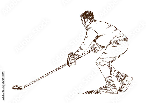 Sketch of Ice Hockey in vector. 