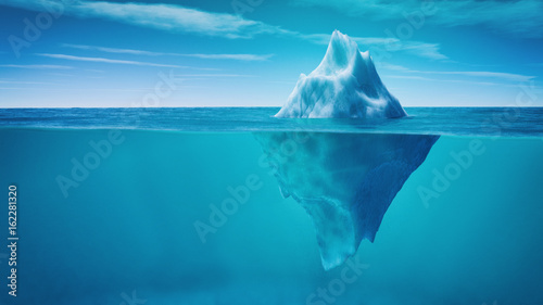 Leinwand Poster Underwater view of iceberg