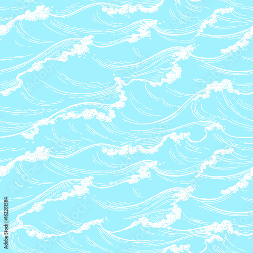 Sea waves seamless pattern.