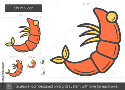 Shrimp line icon.