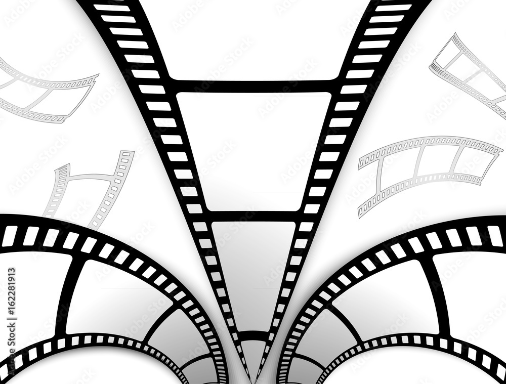 film, movie, photo, filmstrip set of film frame, vector illustration