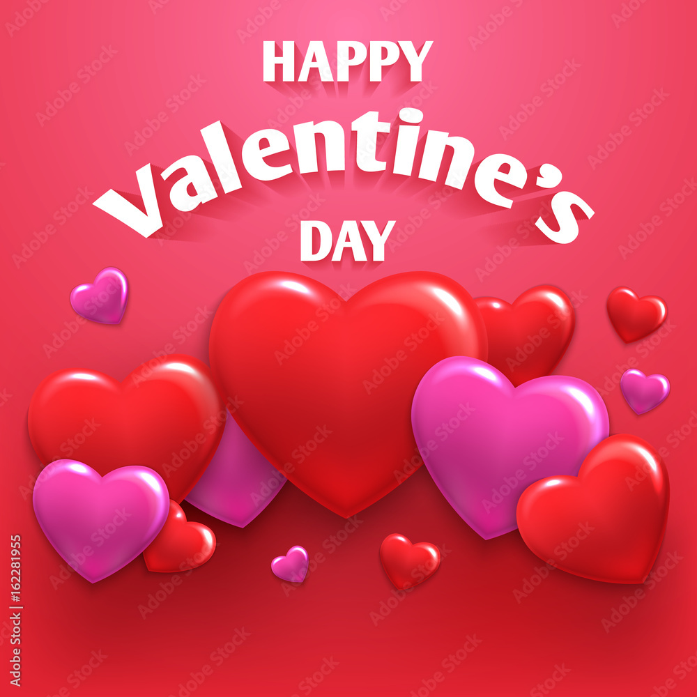 Vector illustration of a happy day valentine hearts gathered in different fon.Vektor valentines day