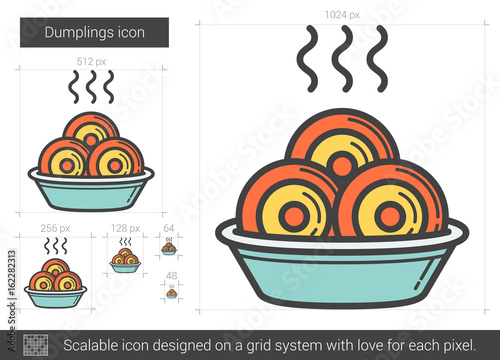 Dumplings line icon.