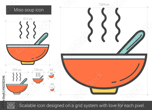 Miso soup line icon.