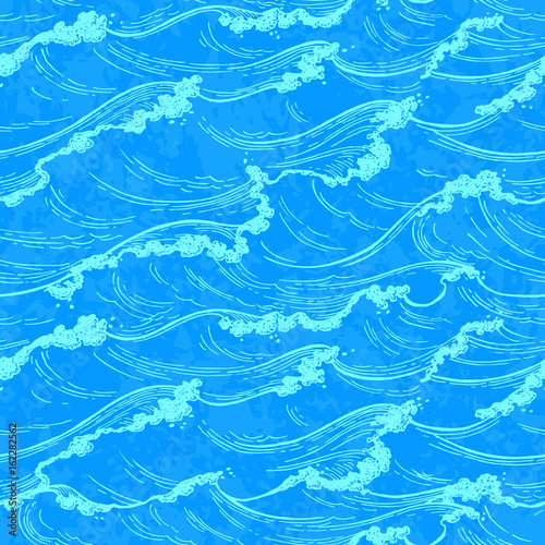 Sea waves seamless pattern.