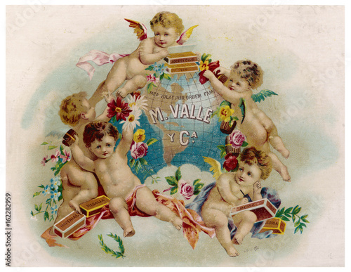 Wallpaper Mural Cigar label  M Valle and Company. Date: circa 1885